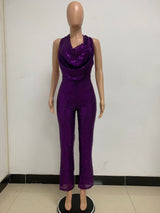 Glamorous Sequin Halter Jumpsuit