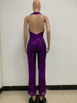 Glamorous Sequin Halter Jumpsuit