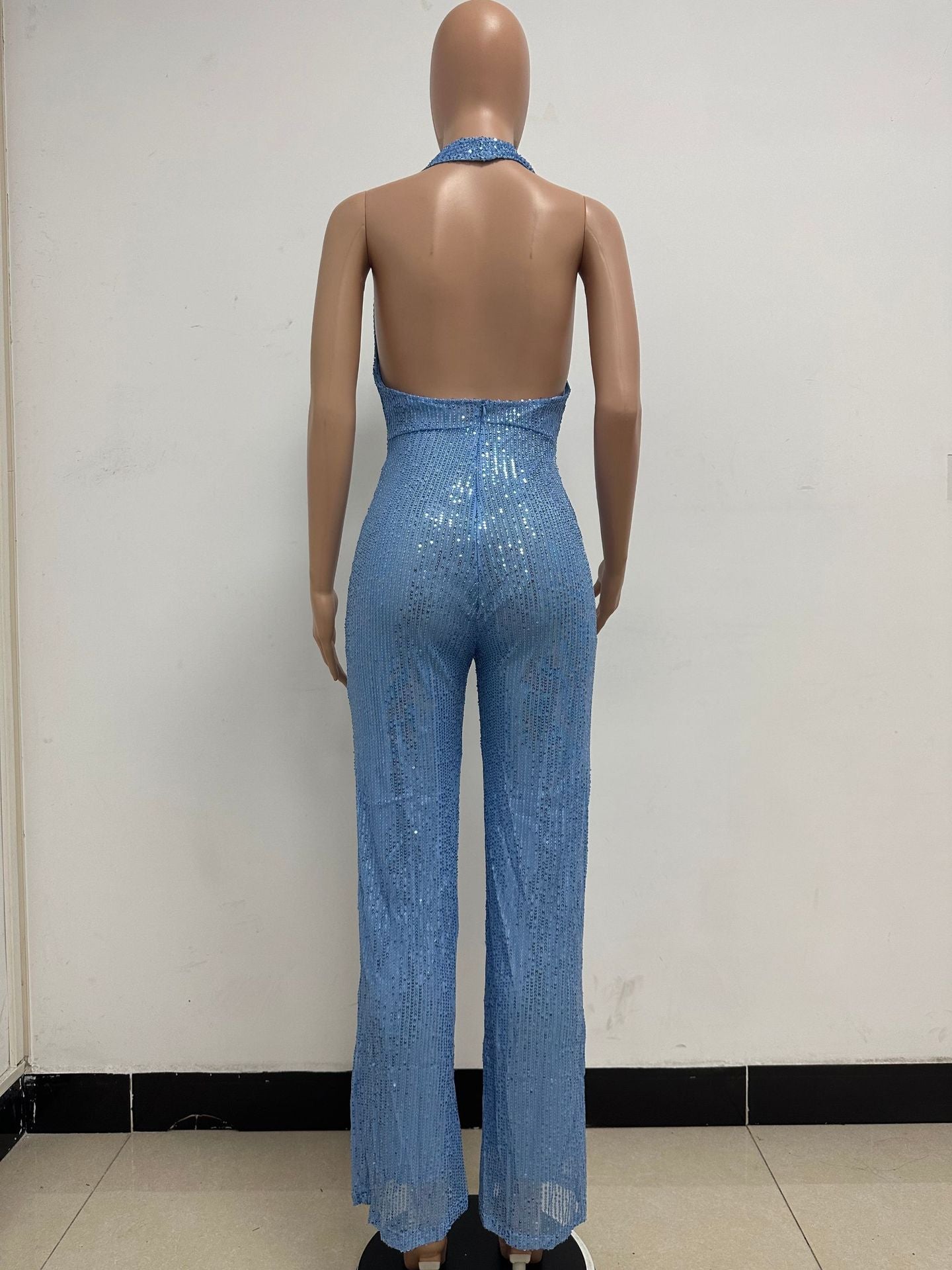 Glamorous Sequin Halter Jumpsuit