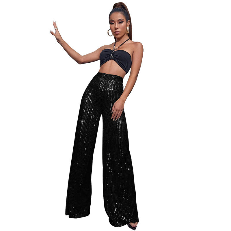 Glamorous Sequin Wide-Leg Pants