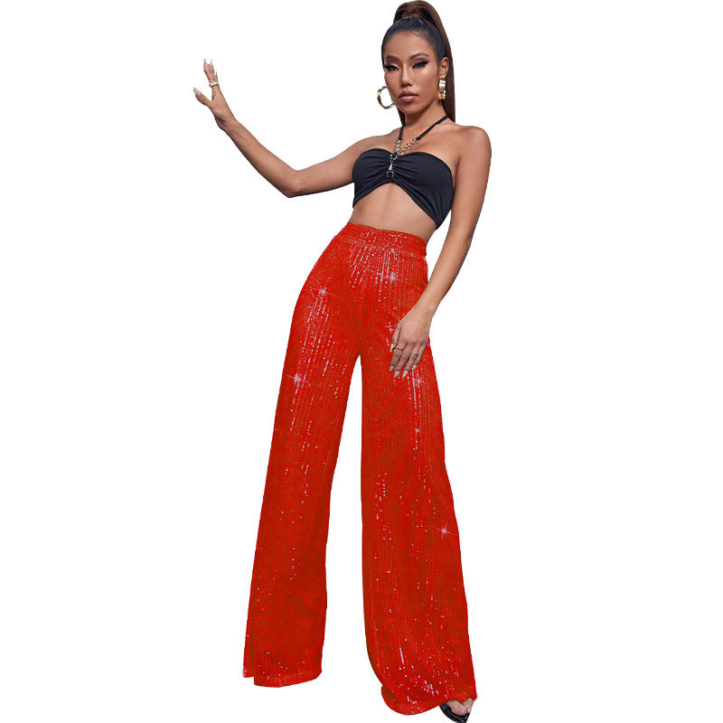 Glamorous Sequin Wide-Leg Pants