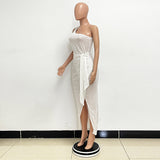 One-Shoulder Sequin Maxi Dress