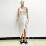 One-Shoulder Sequin Maxi Dress