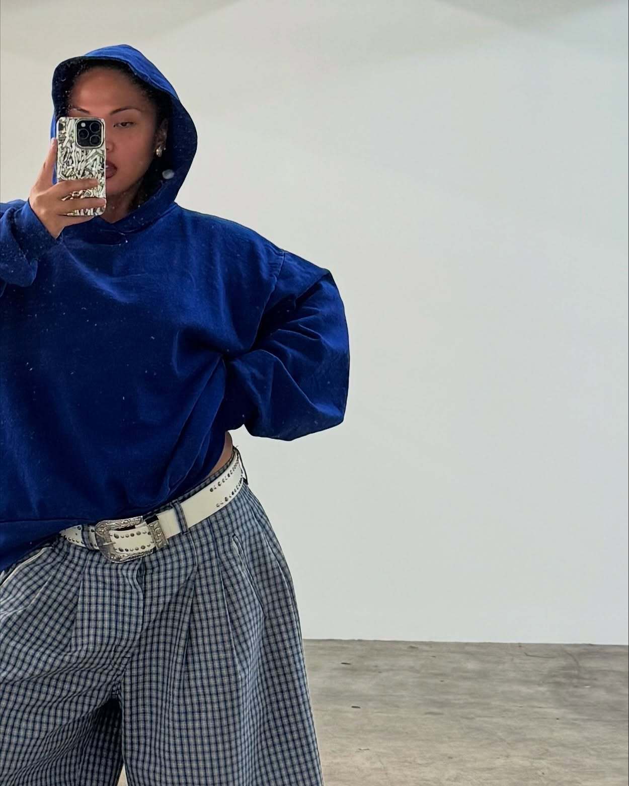 Casual Wide-Leg Checkered Shorts