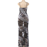 Leopard Print Maxi Dress with Accents
