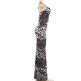Leopard Print Maxi Dress with Accents