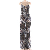 Leopard Print Maxi Dress with Accents