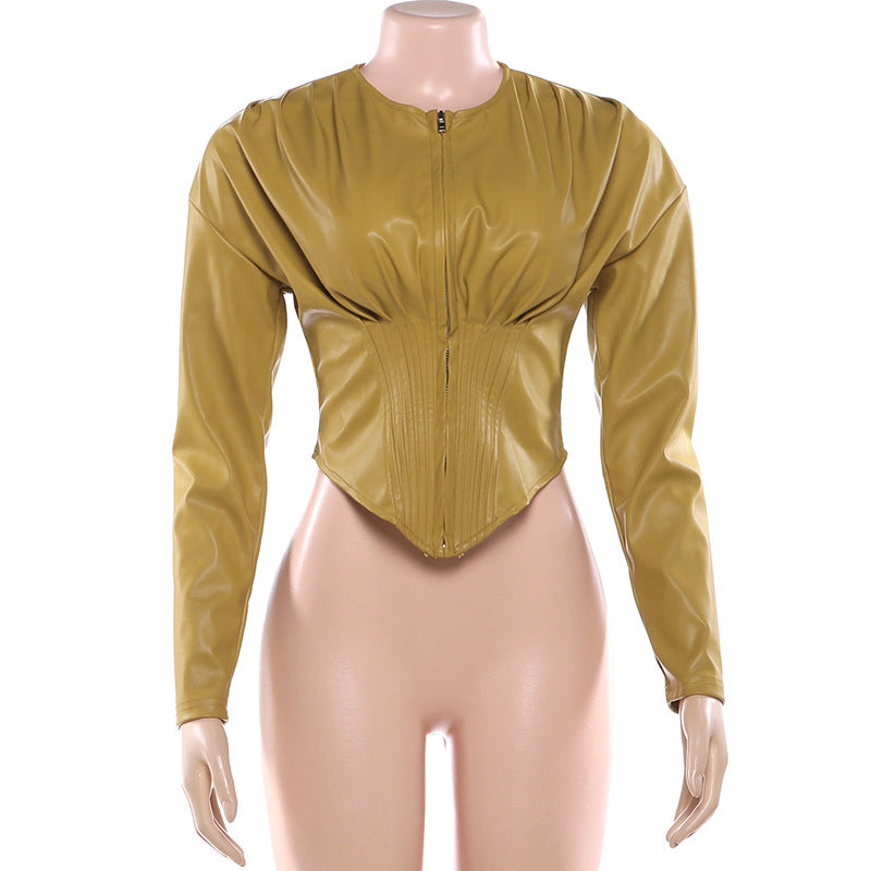 Zipper-Front Jacket in Yellow
