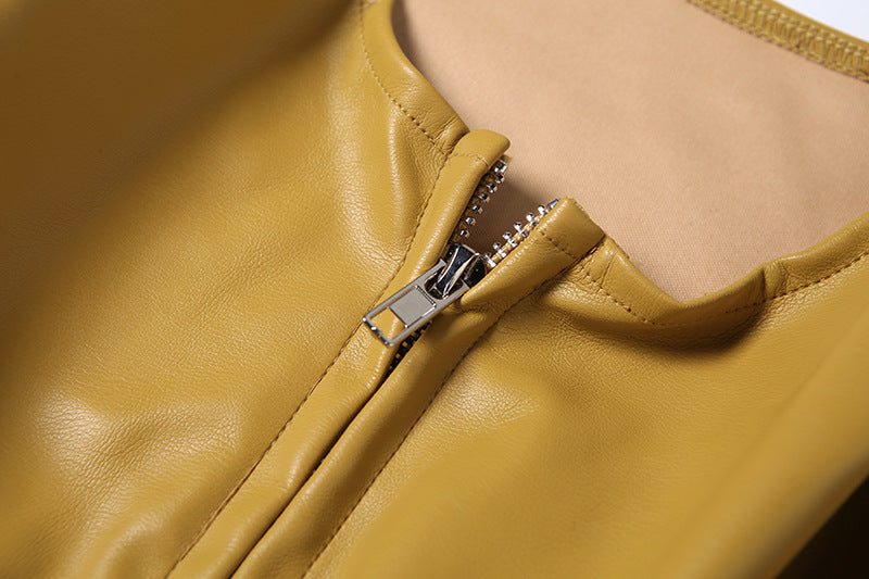 Zipper-Front Jacket in Yellow