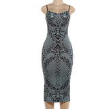 Black Lace-Patterned Evening Dress