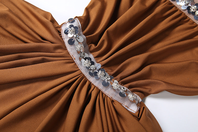 Evening Gown with Embellished Waistbands