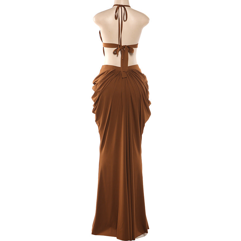 Evening Gown with Embellished Waistbands