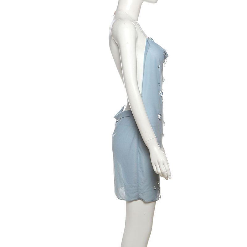 3D Droplet-embellished Mini Dress
