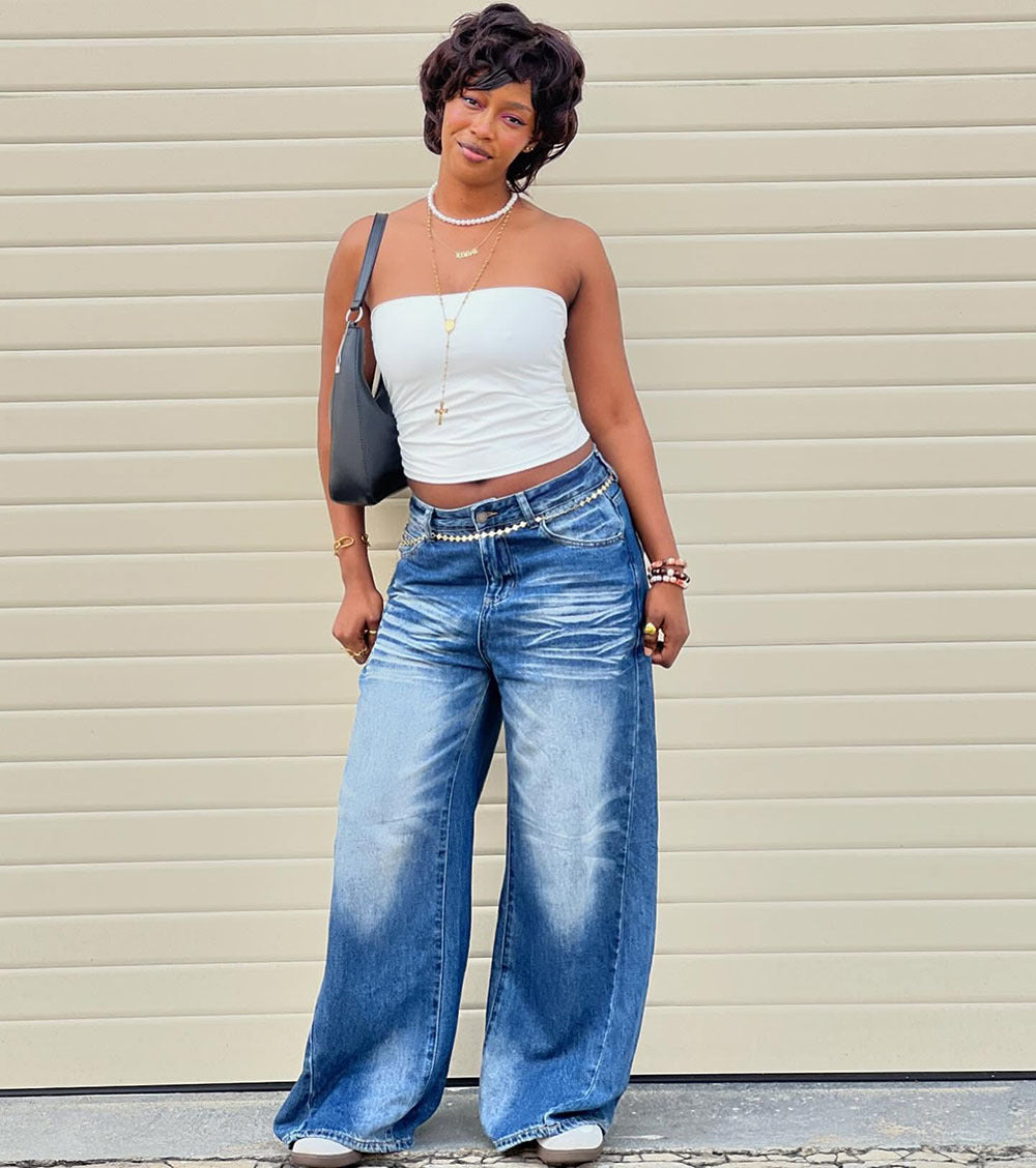 Casual Chic Wide-Leg Baggy Jeans