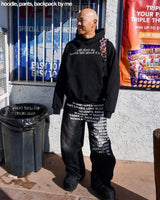 Inspirational Text Graphic Pants