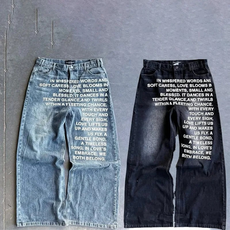 Inspirational Text Graphic Pants