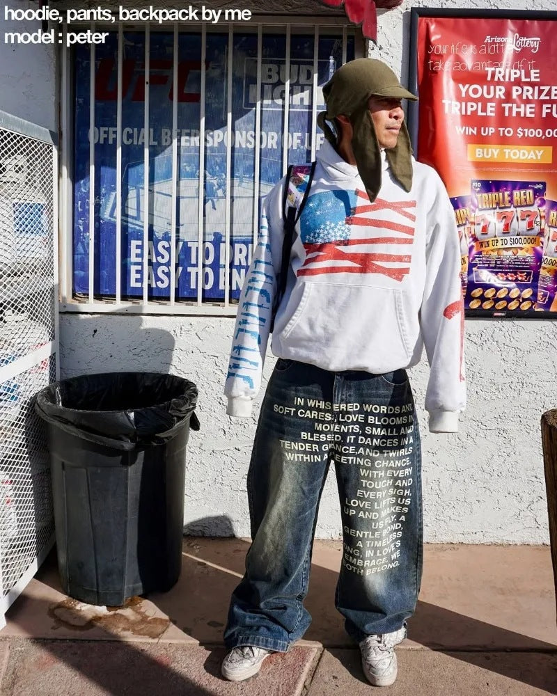 Inspirational Text Graphic Pants