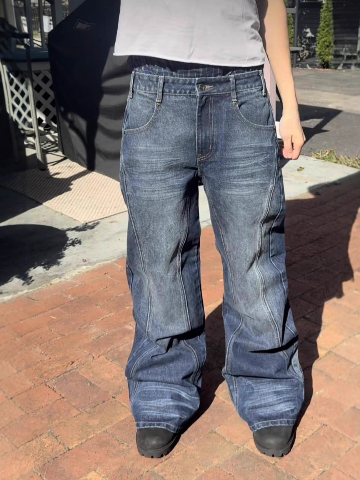 Baggy Distressed Denim Pants