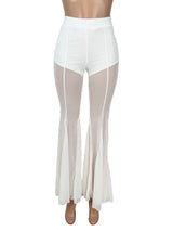 Sheer Flared Pants with High-Waisted Design