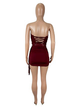 Elegant Strapless Corset Top & Skirt
