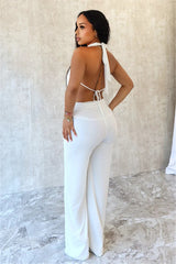 Halter Strapless Tops with Wide Leg Pants