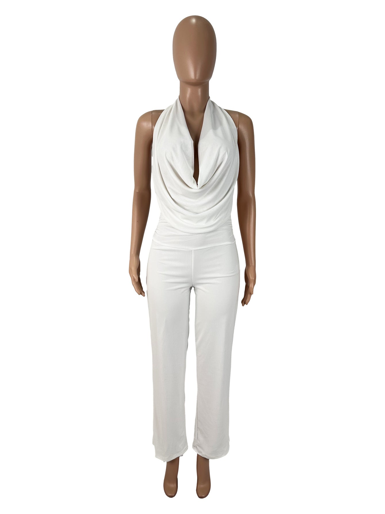 Halter Strapless Tops with Wide Leg Pants