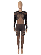 Sheer Cut-Out Bodycon Jumpsuit