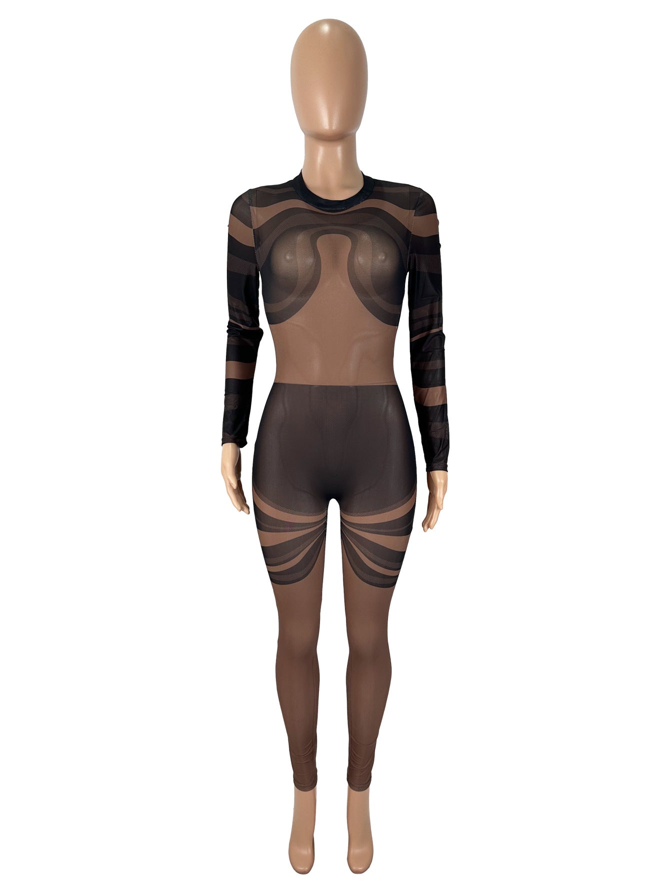 Sheer Cut-Out Bodycon Jumpsuit