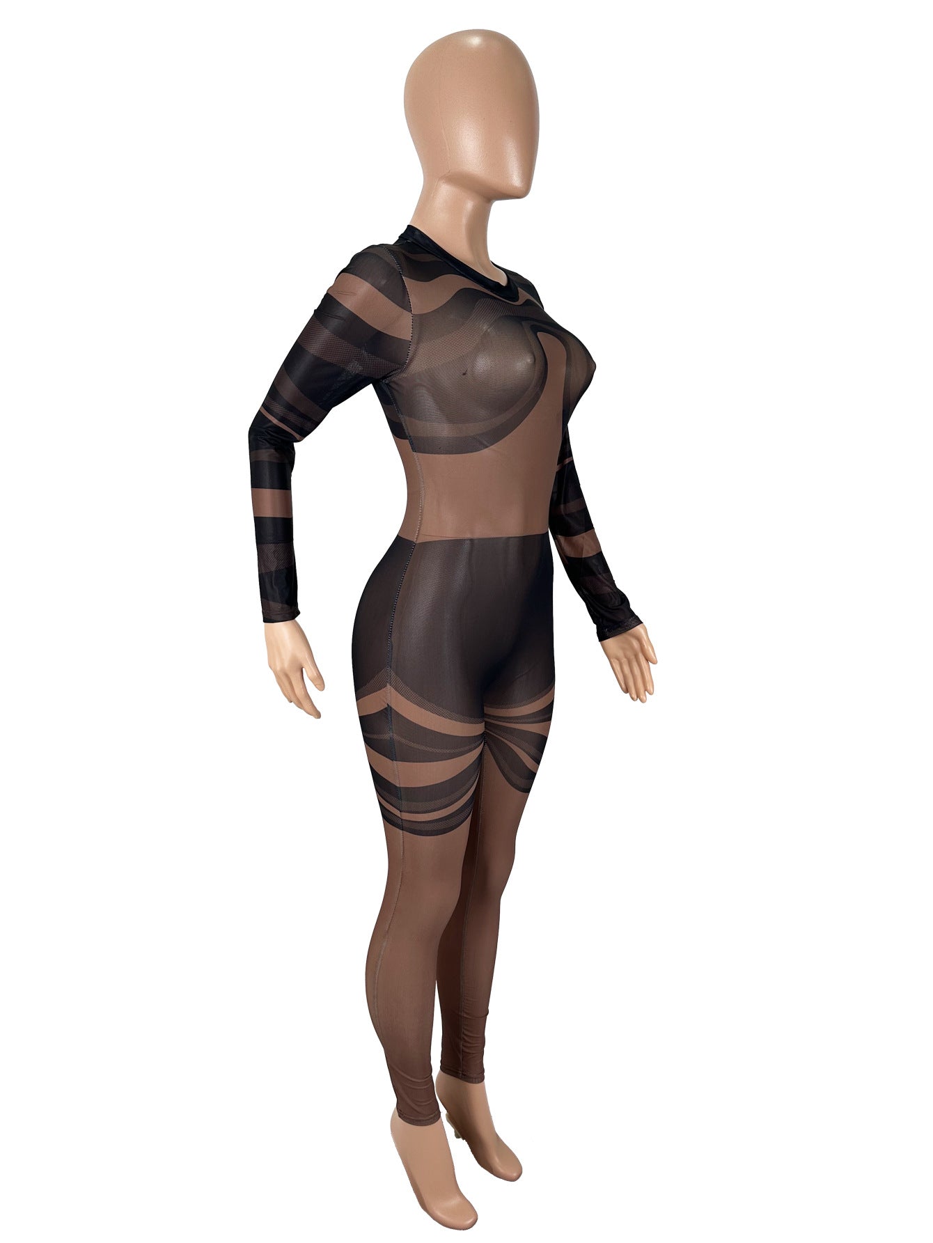 Sheer Cut-Out Bodycon Jumpsuit