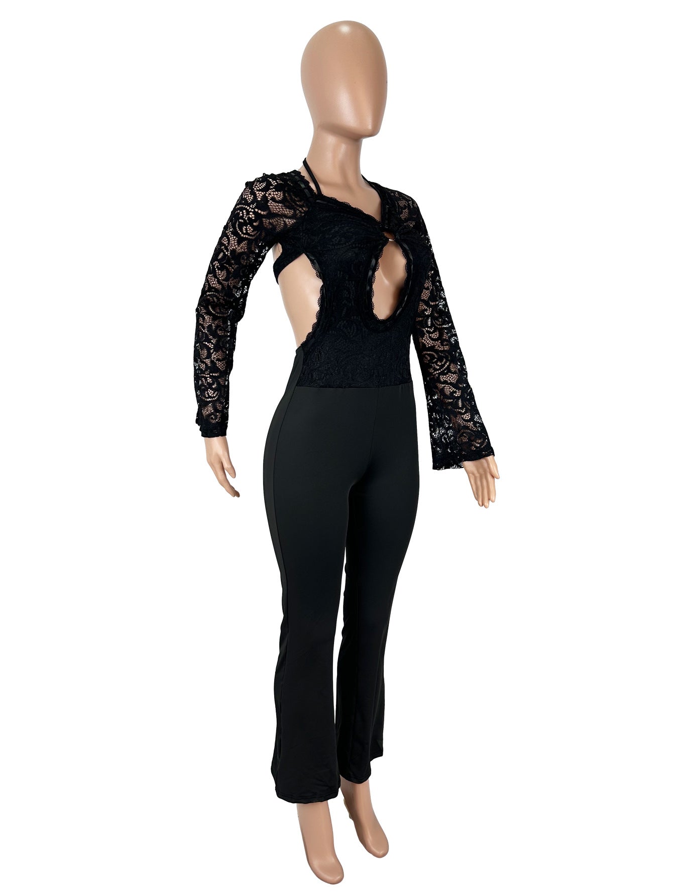 Off-Shoulder Lace Jumpsuit