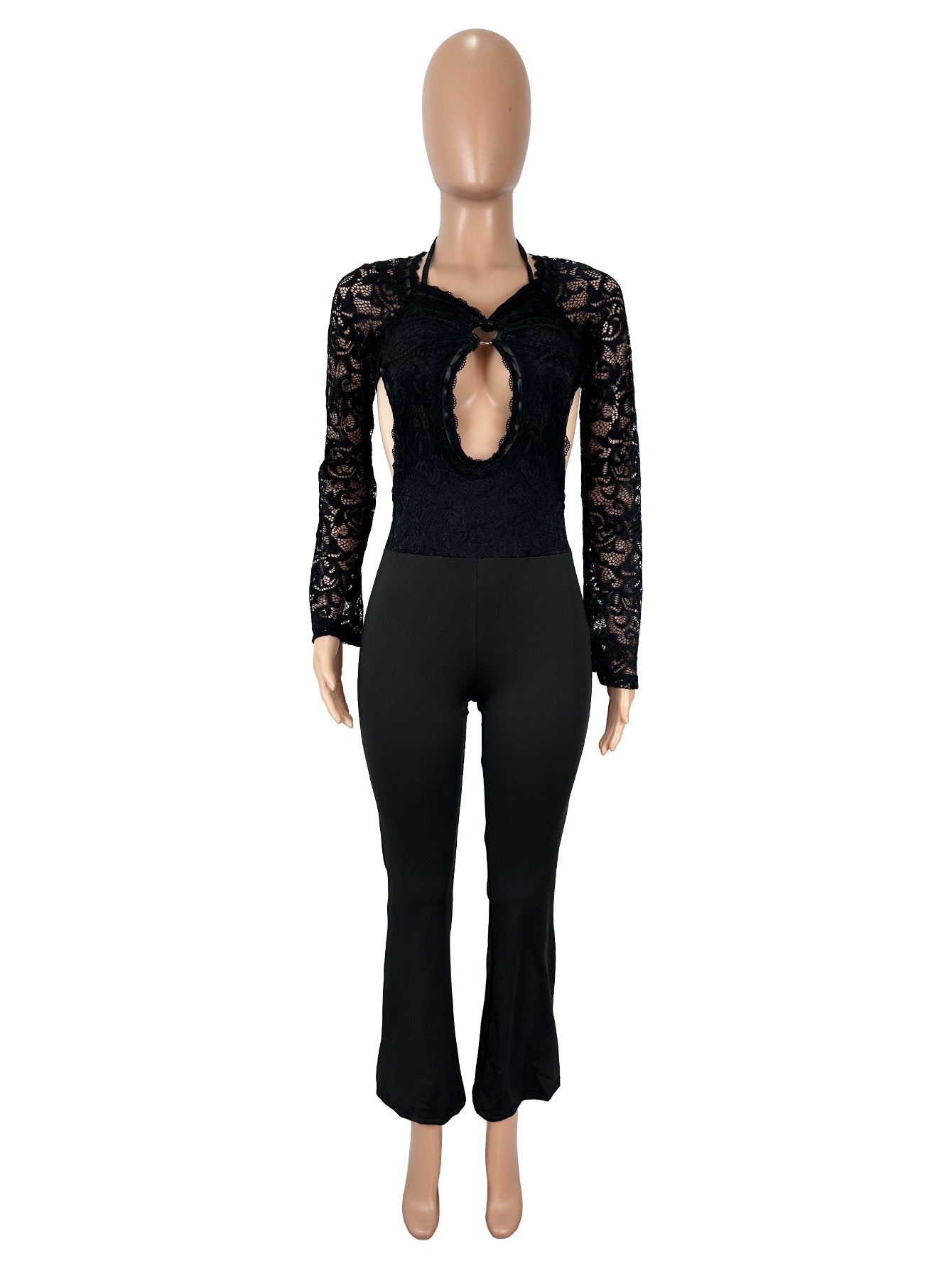 Off-Shoulder Lace Jumpsuit