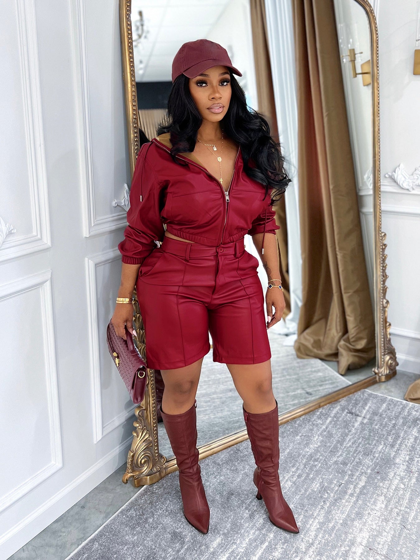 Cropped Jacket & Shorts  Outfit Set