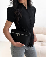Peplum Blouse with Button Detailing