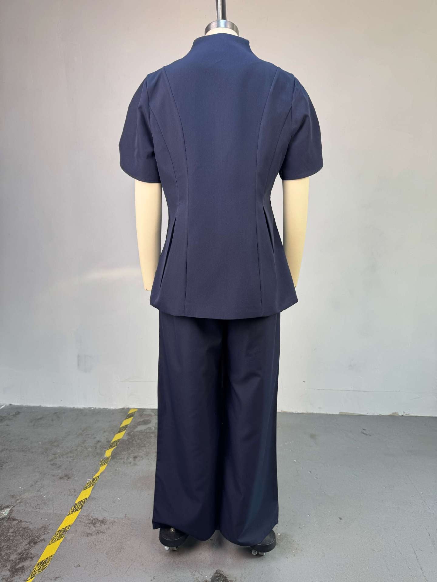 Structured Blazer with Wide-Leg Trousers