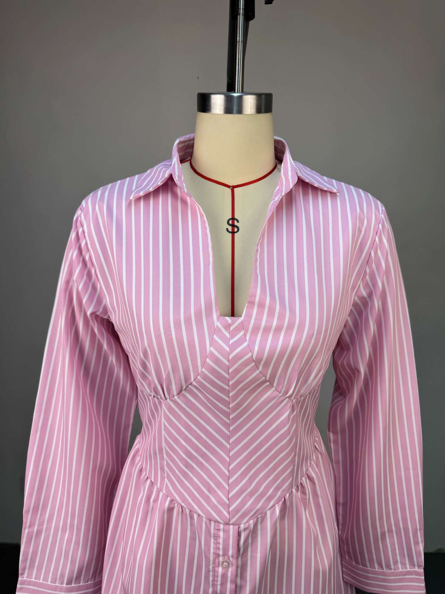 Striped Button-Down Shirt Dress