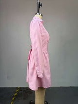 Striped Button-Down Shirt Dress