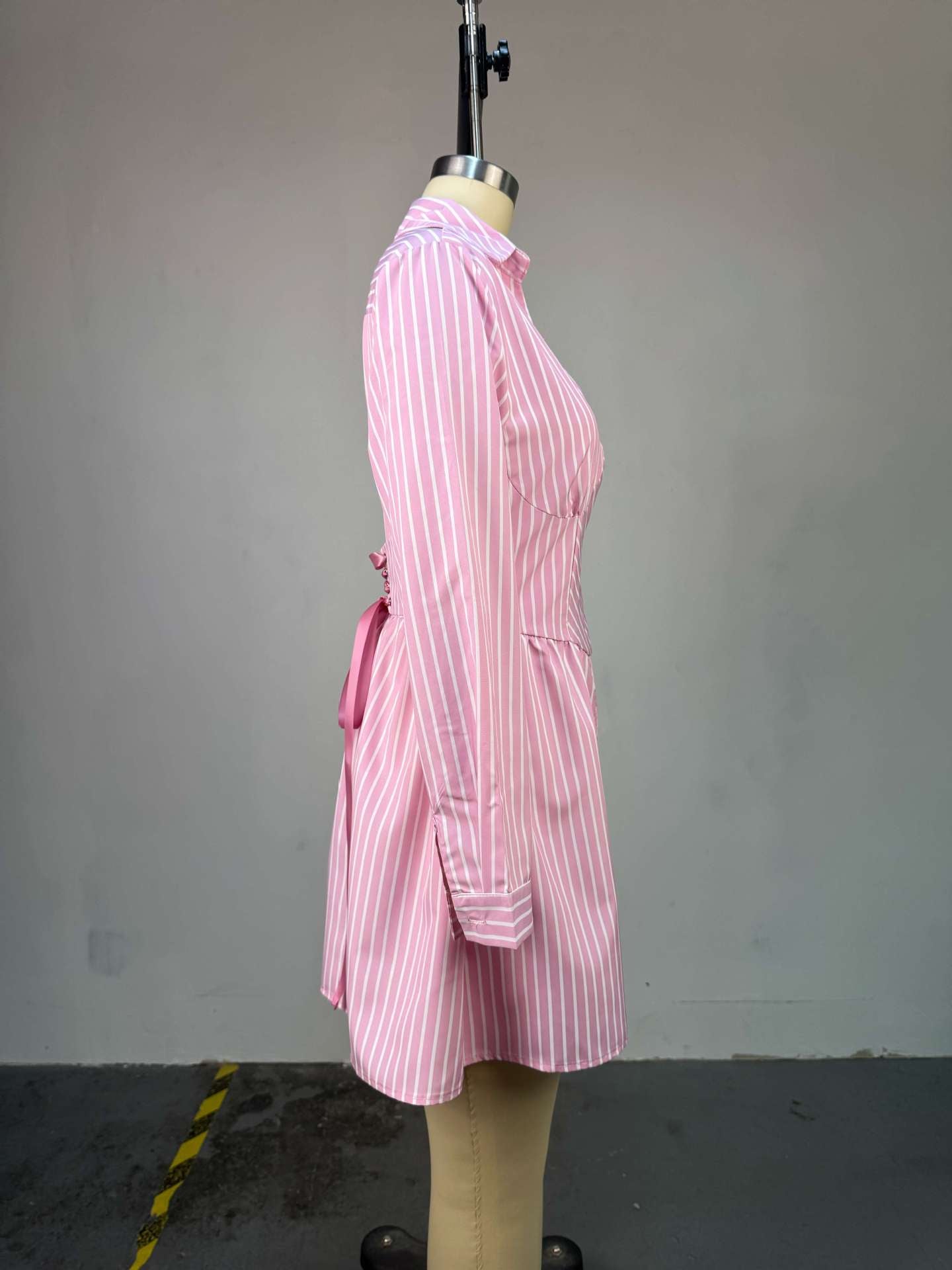 Striped Button-Down Shirt Dress