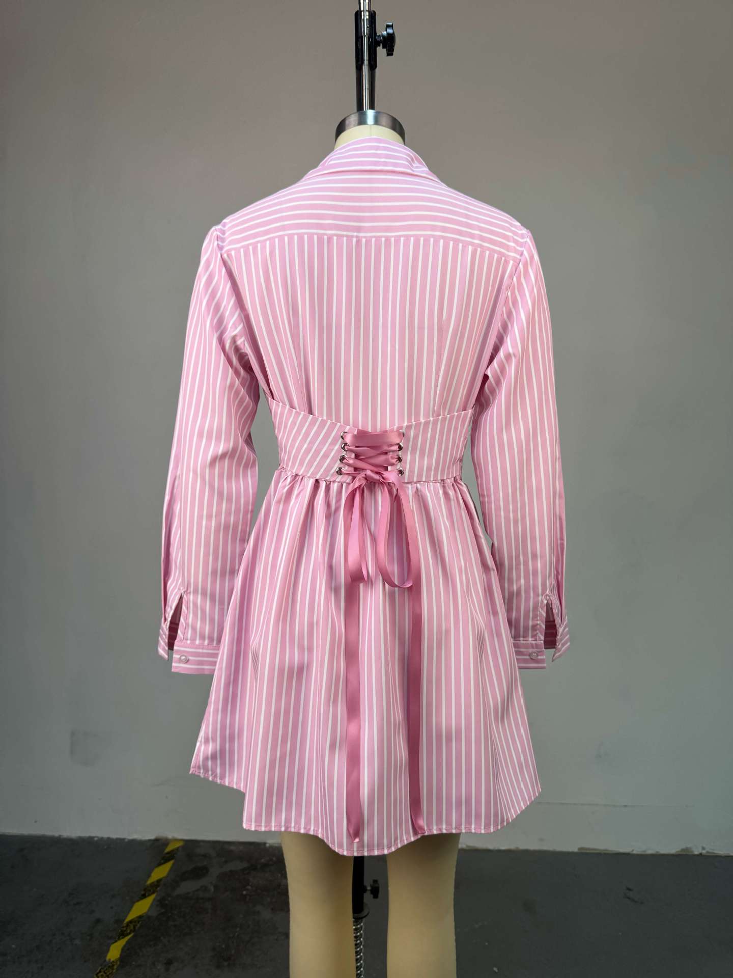 Striped Button-Down Shirt Dress