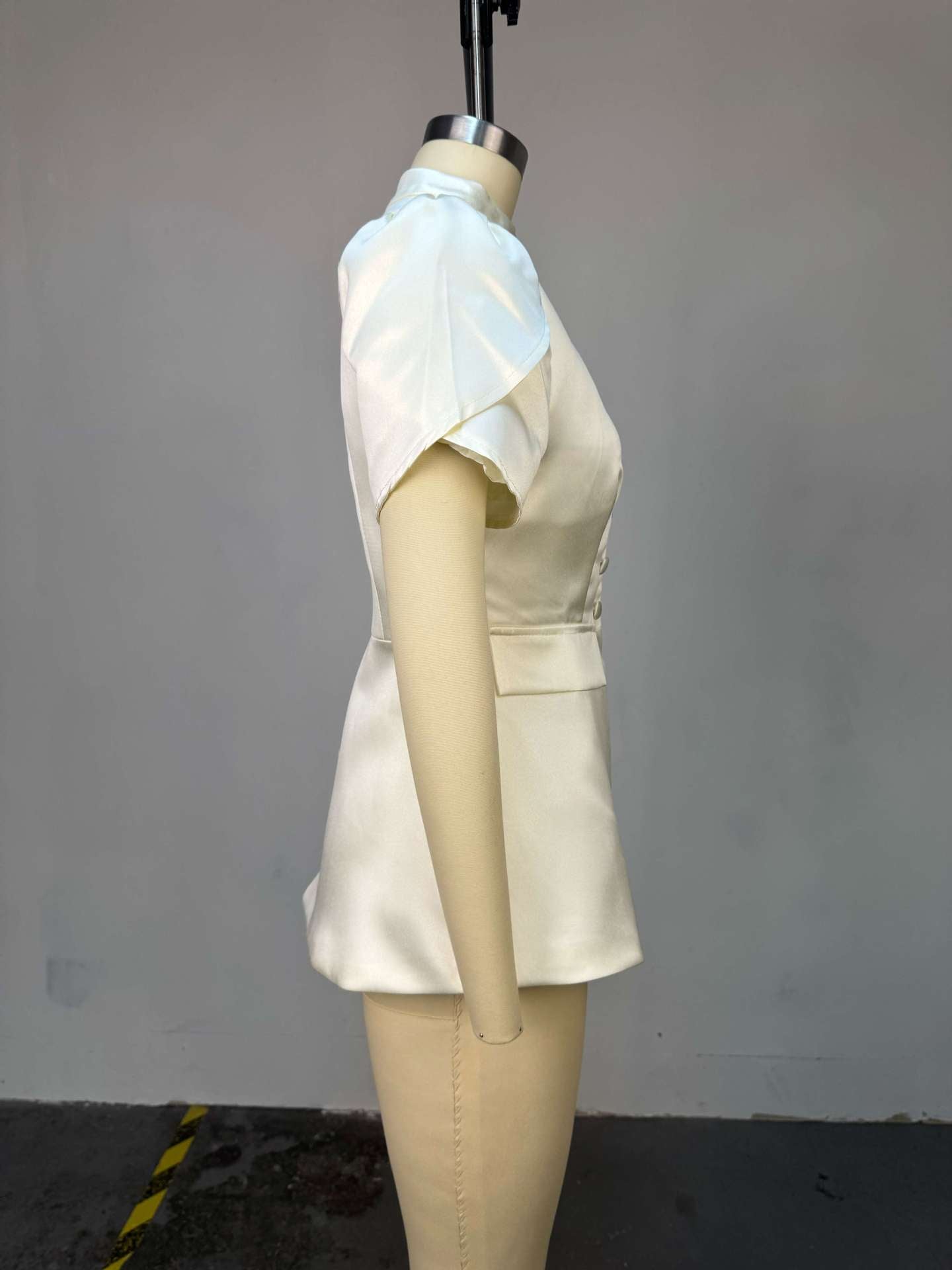 Elegant Button-Front Peplum Jacket