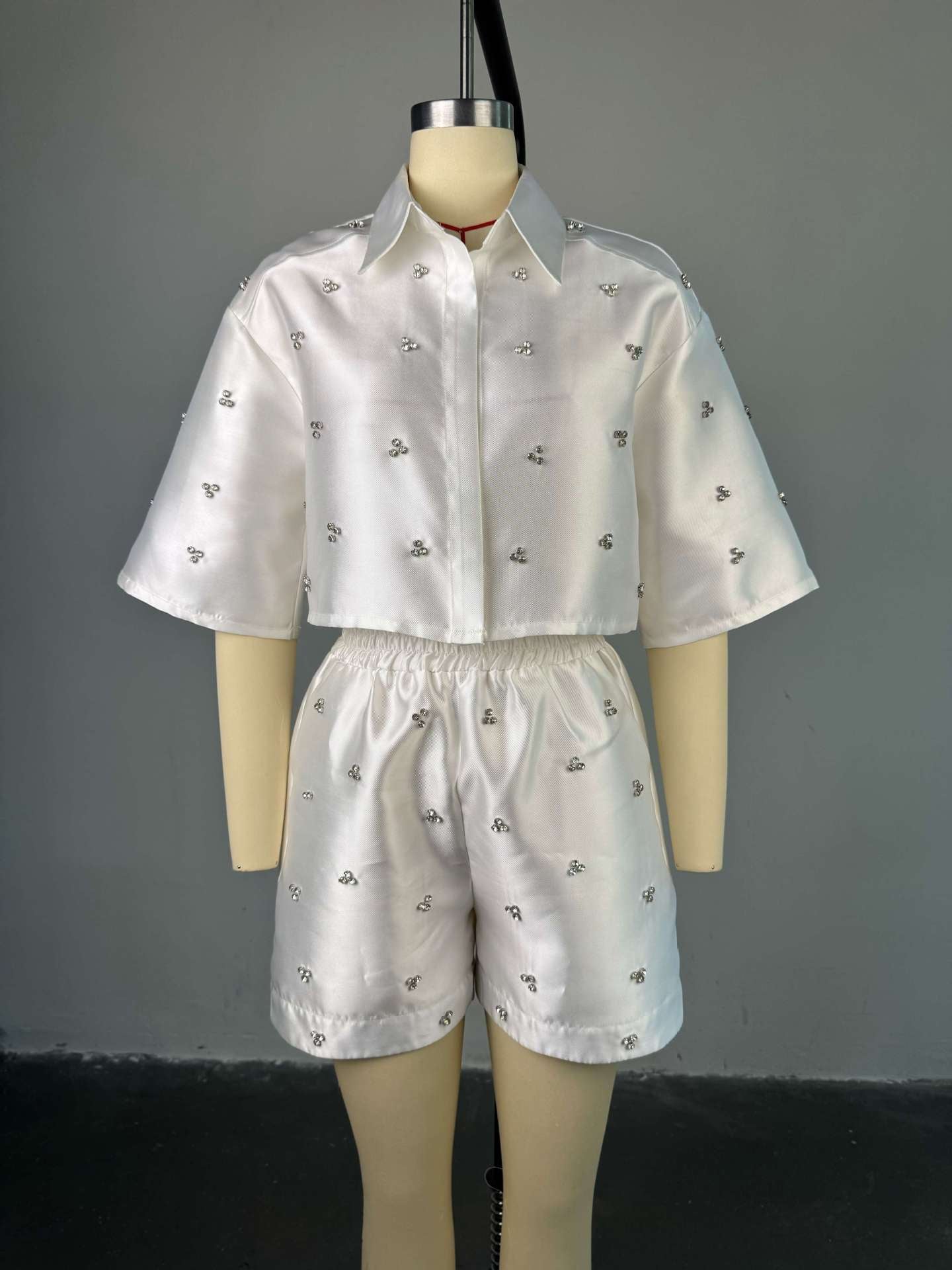 Elegant Pearl Embellished Two-Piece Set