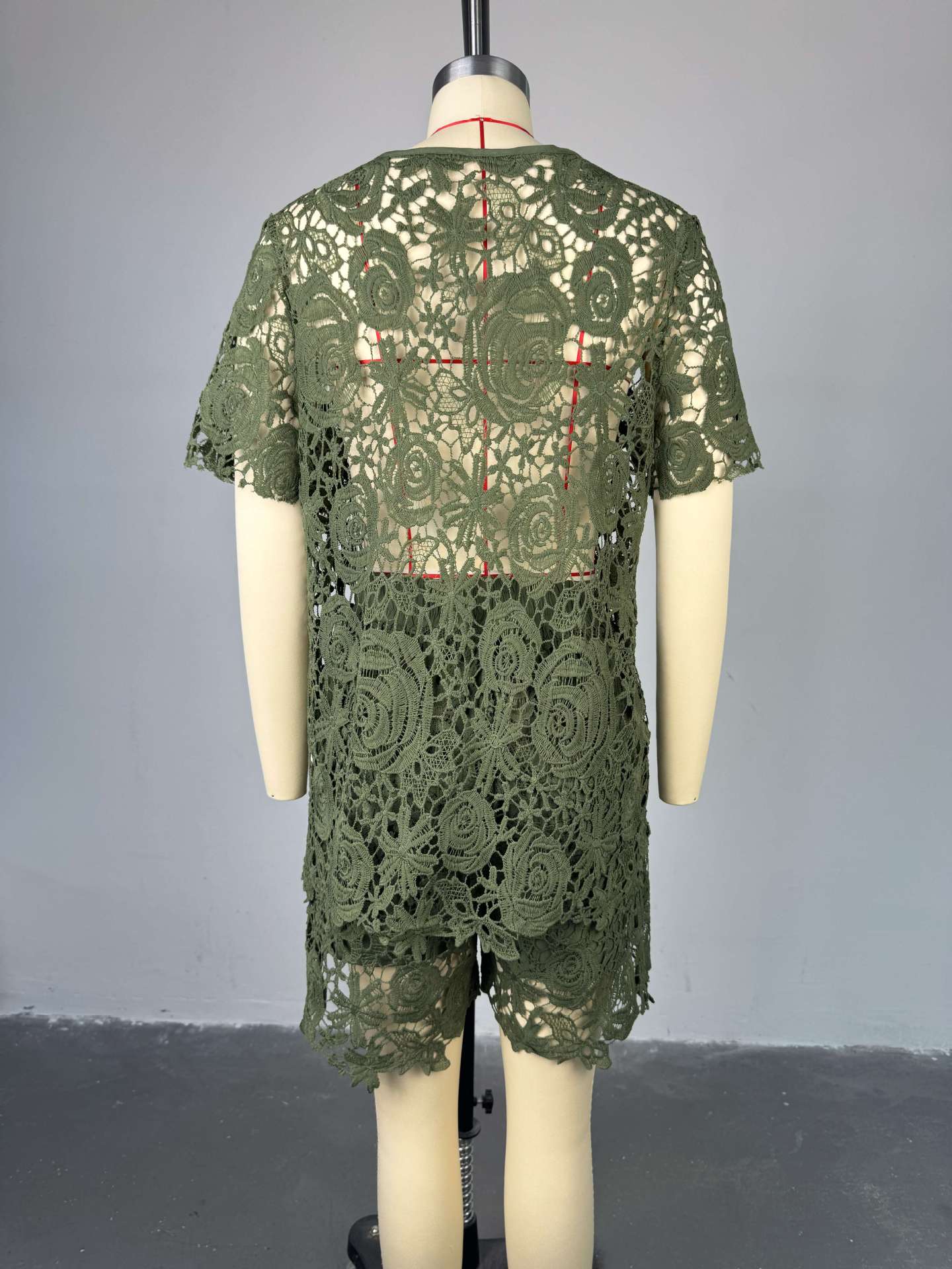 Chic Green Lace Two-Piece Set