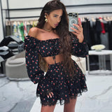 Chic Off-Shoulder Floral Two-Piece Set