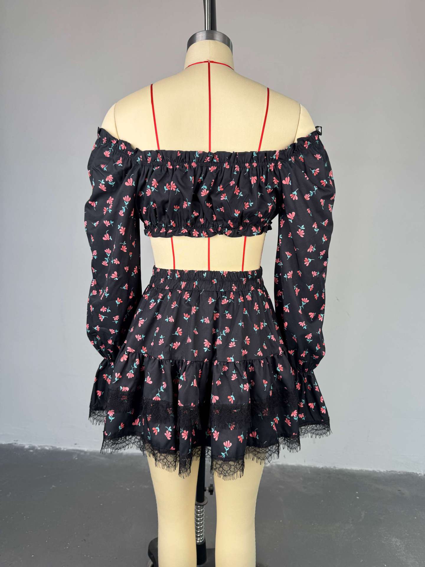 Chic Off-Shoulder Floral Two-Piece Set