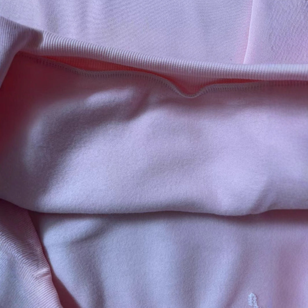 Pink Hoodie with Floral Sleeve