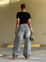 Street Style Wide-Legged Jeans