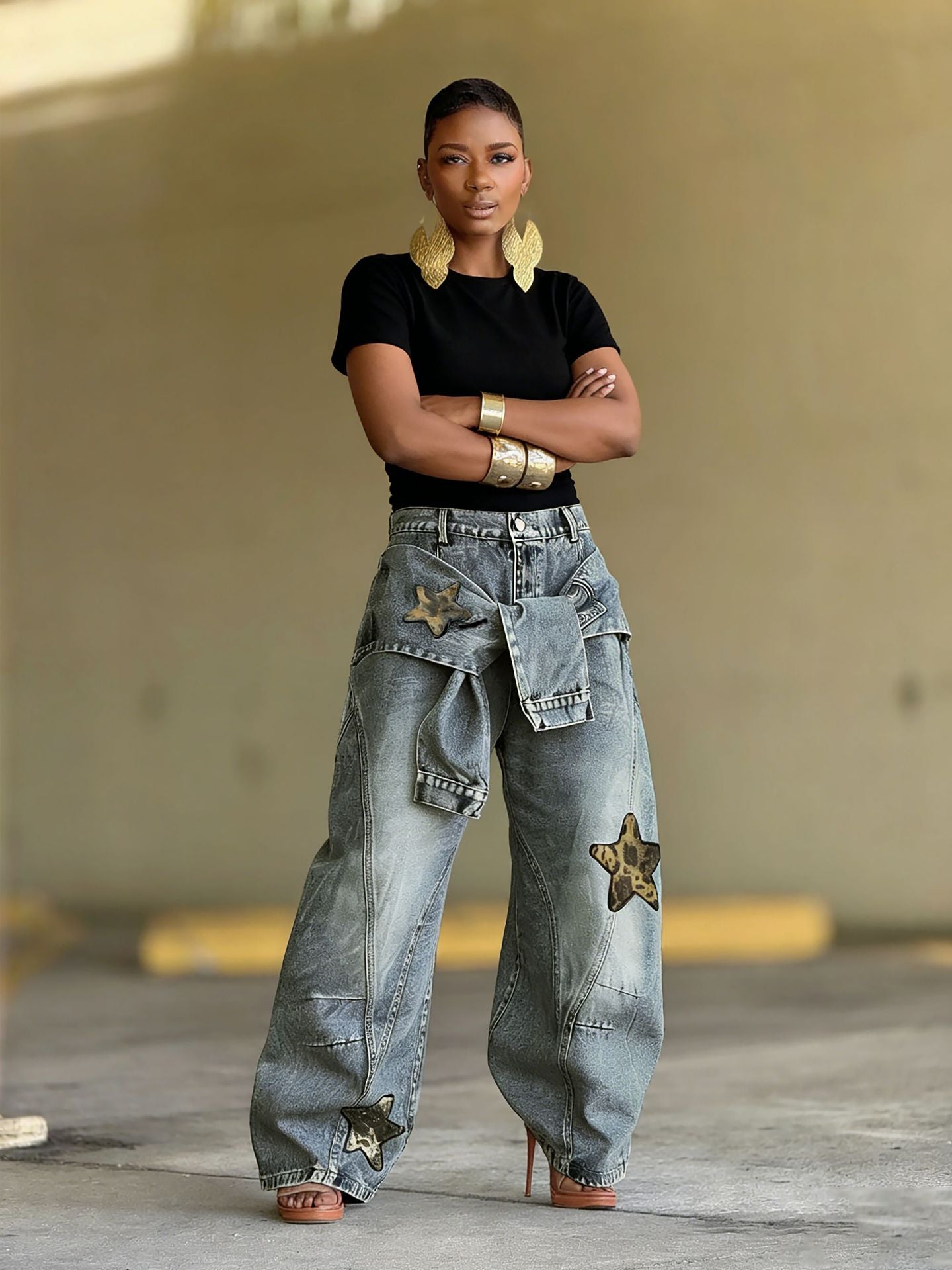 Street Style Wide-Legged Jeans