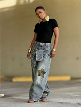 Street Style Wide-Legged Jeans