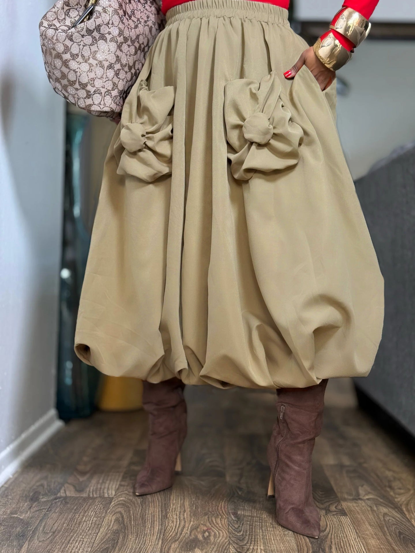 Unique Beaded Baggy Skirt