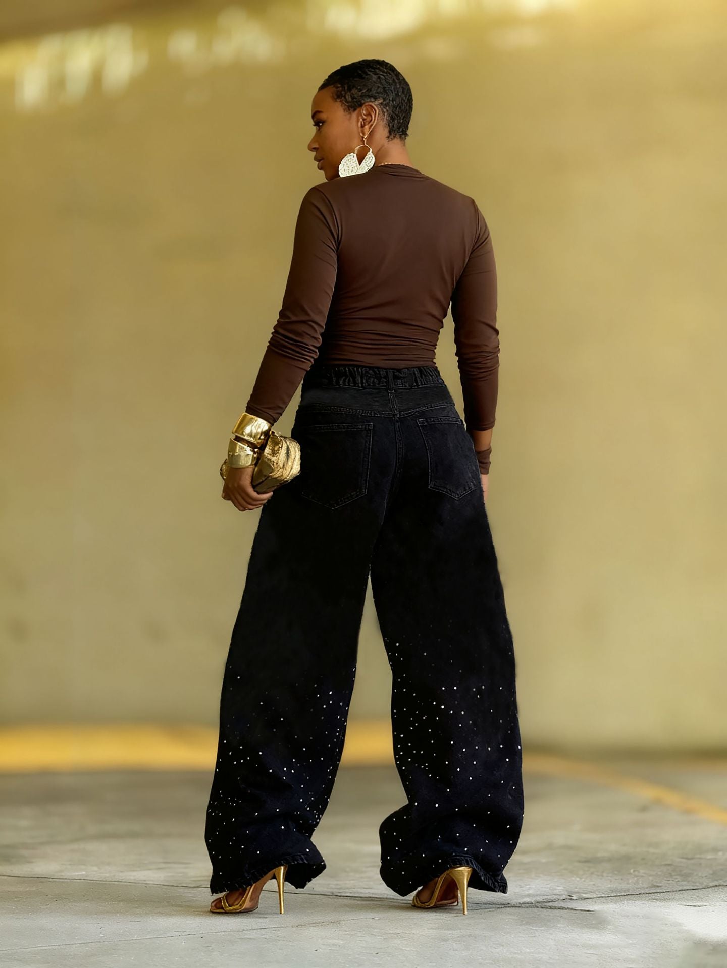Embellished Wide-Leg Pants