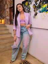 Pastel Tie-Dye Wide-Leg Jeans